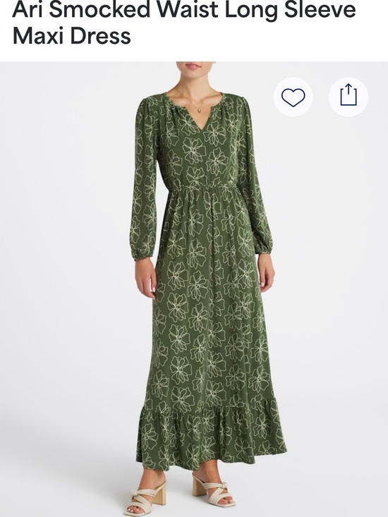 Gilli Dresses & Skirts - Gilli Olive Green Floral Long Sleeve Maxi Dress